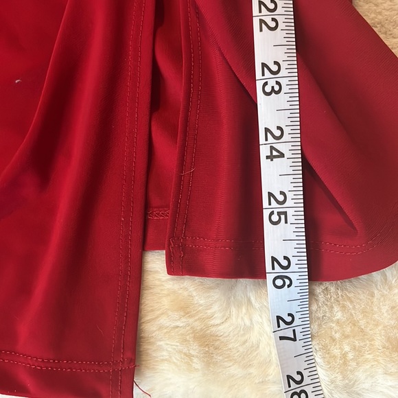 Clara Sun Woo | Twist Tie Tunic Top Asymmetrical Hem 3/4 sleeves in Red | Small - Picture 11 of 14